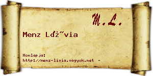 Menz Lívia névjegykártya